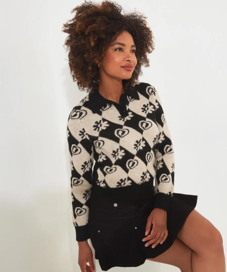 check_mate_collared_jumper_5.webp Joe Browns Knitwear & Cardigans<Check Mate Collared Jumper
