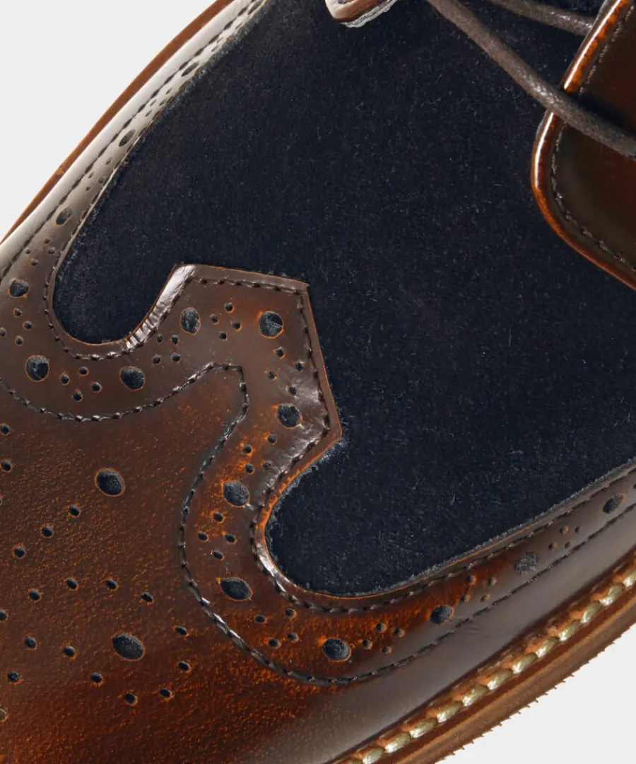 dapper_high_shine_leather_and_suede_brogues_3.webp Joe Browns Boots& Shoes & Trainers<Dapper High Shine Leather And Suede Brogues