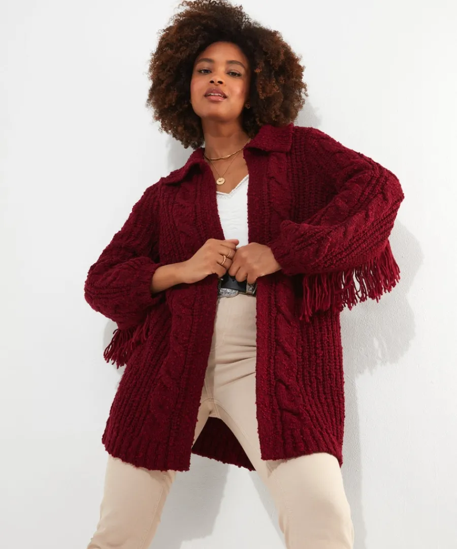 fabulously_fringed_cardigan_4.webp Joe Browns Knitwear & Cardigans<Fabulously Fringed Cardigan