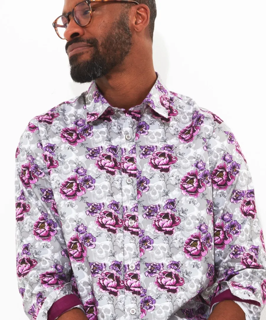 faded_floral_skull_shirt_4.webp Joe Browns Shirts<Faded Floral Skull Shirt