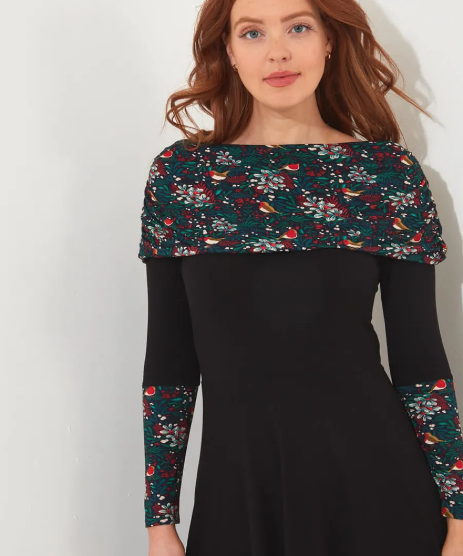 festive_bardot_tunic_4.webp Joe Browns Dresses<Festive Bardot Tunic