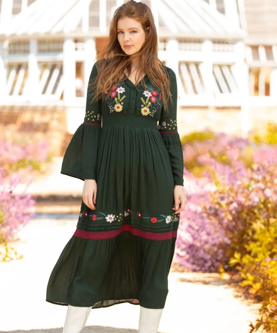 folky_floral_embroidered_dress_2.webp Joe Browns Dresses<Folky Floral Embroidered Dress