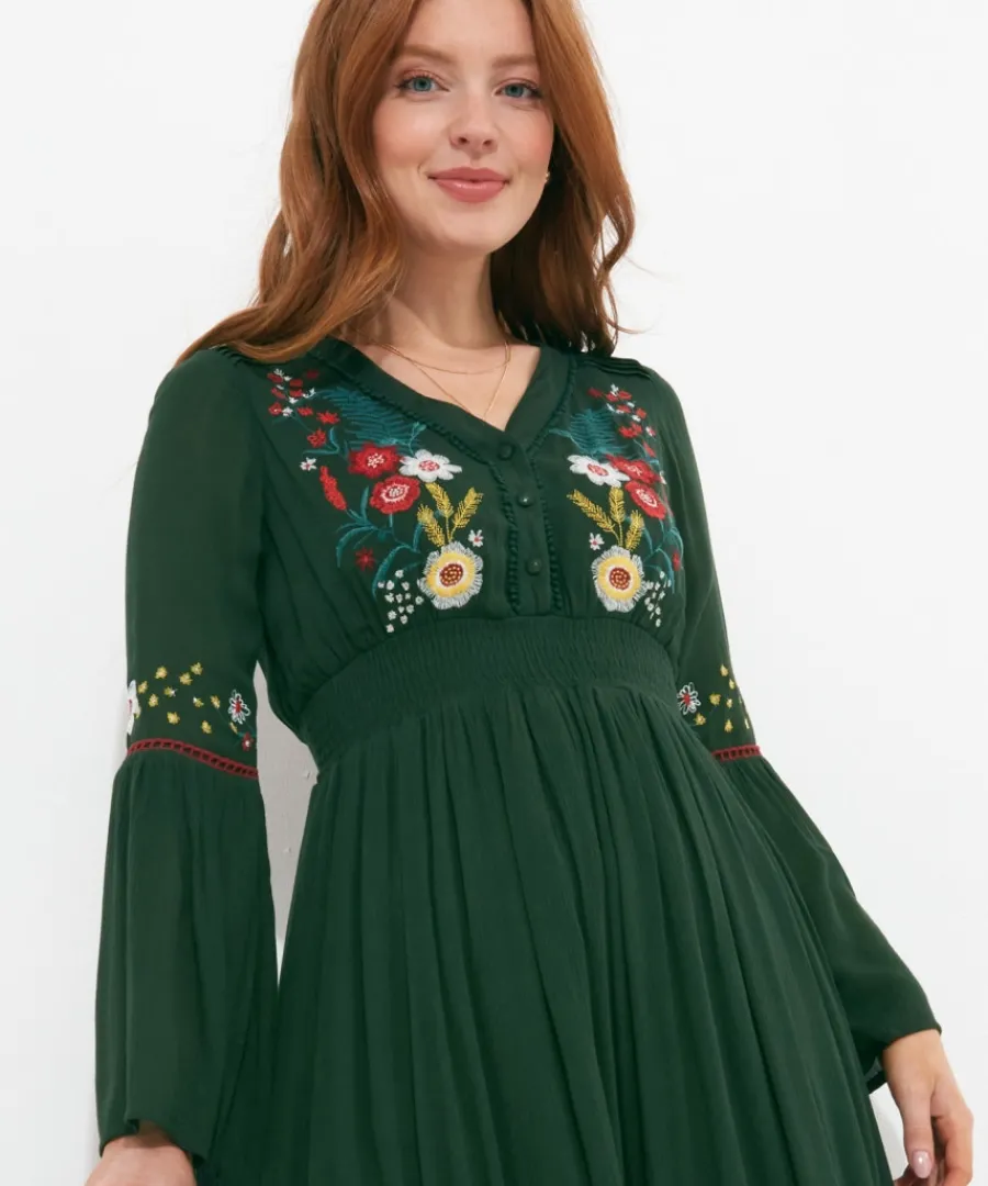 folky_floral_embroidered_dress_5.webp Joe Browns Dresses<Folky Floral Embroidered Dress