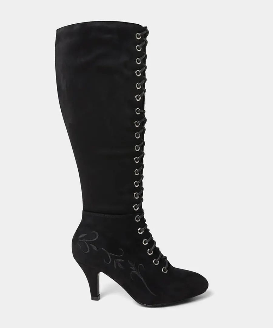 layla_lace_up_embroidered_boots_1.webp Joe Browns Boots & Shoes<Layla Lace Up Embroidered Boots