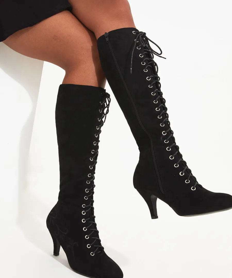 layla_lace_up_embroidered_boots_2.webp Joe Browns Boots & Shoes<Layla Lace Up Embroidered Boots