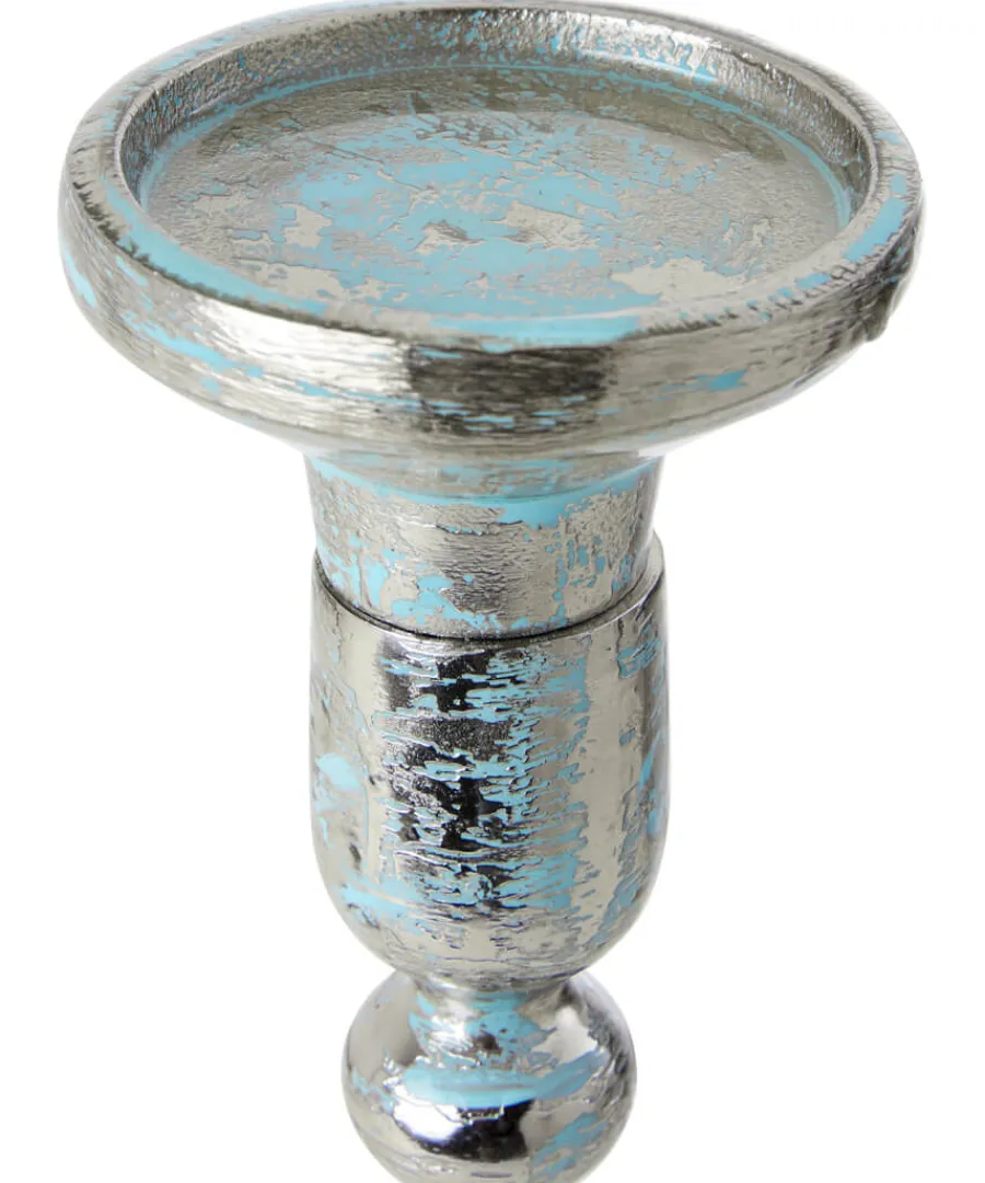 nouveau_distressed_blue_candle_holder_2.webp Joe Browns Gifts<Nouveau Distressed Blue Candle Holder