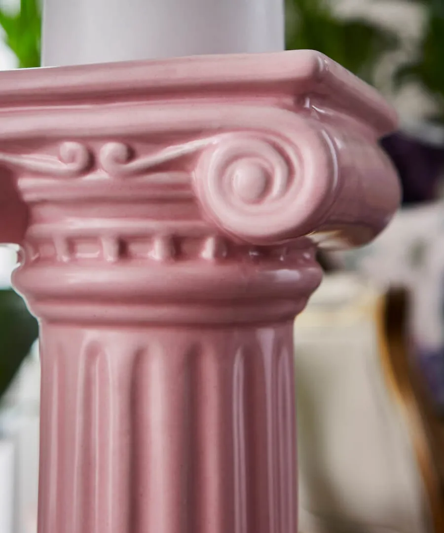 nouveau_pink_grecian_candle_holder_3.webp Joe Browns Gifts<Nouveau Pink Grecian Candle Holder