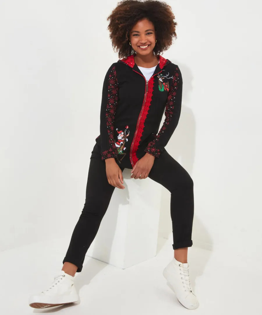 novelty_zip_sweat_2.webp Joe Browns Tops& Tunics & Shirts<Novelty Zip Sweat
