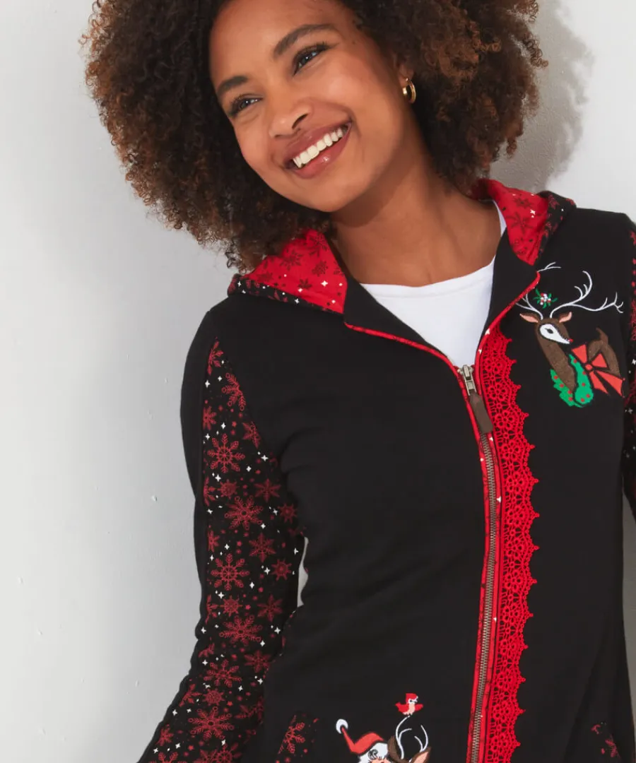 novelty_zip_sweat_4.webp Joe Browns Tops& Tunics & Shirts<Novelty Zip Sweat