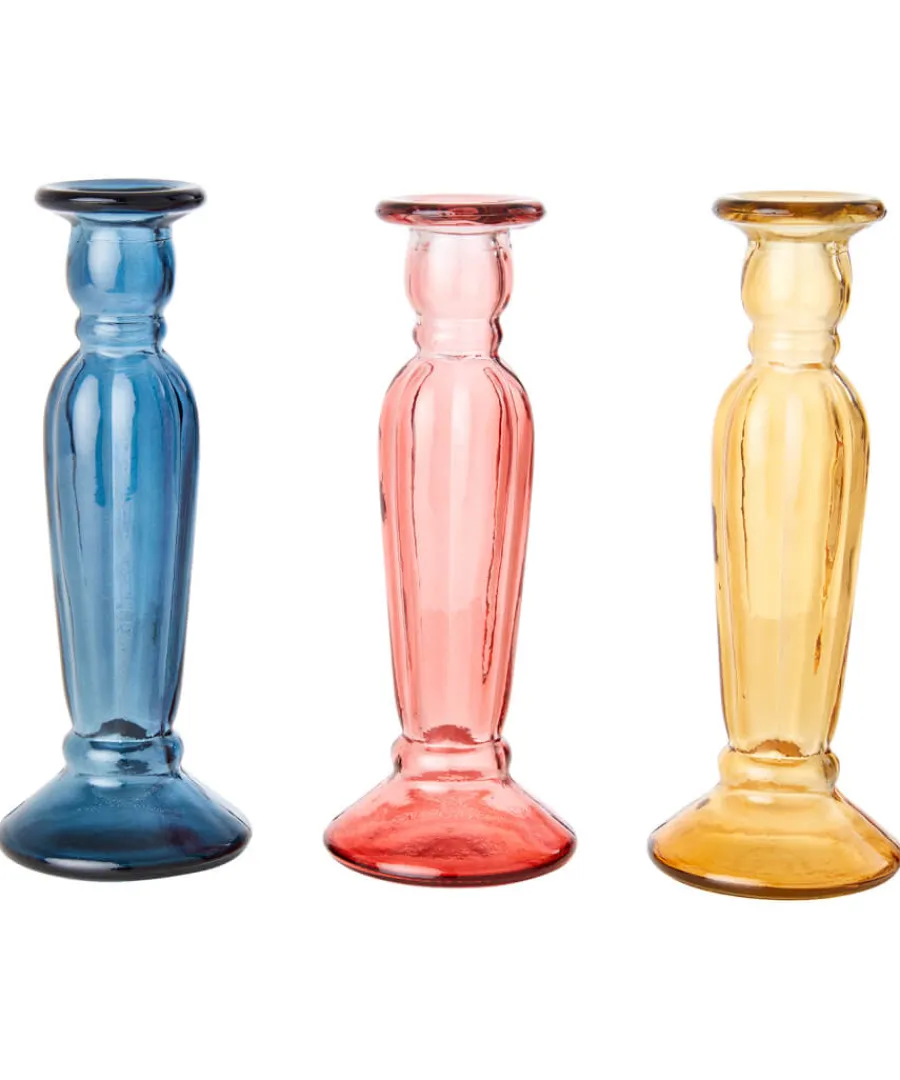 pack_of__recycled_glass_tall_candle_holders_1.webp Joe Browns Gifts<Pack Of 3 Recycled Glass Tall Candle Holders