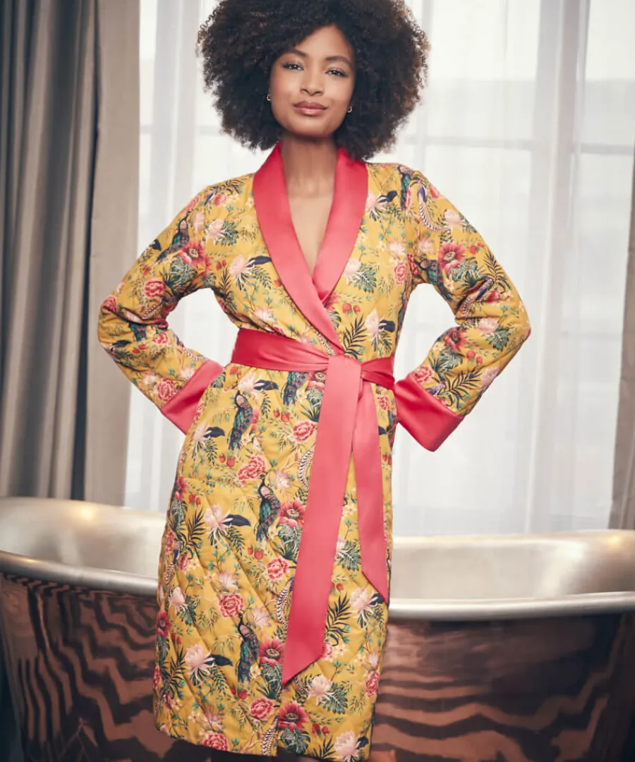 peacock_print_dressing_gown_4.webp Joe Browns Gifts<Peacock Print Dressing Gown