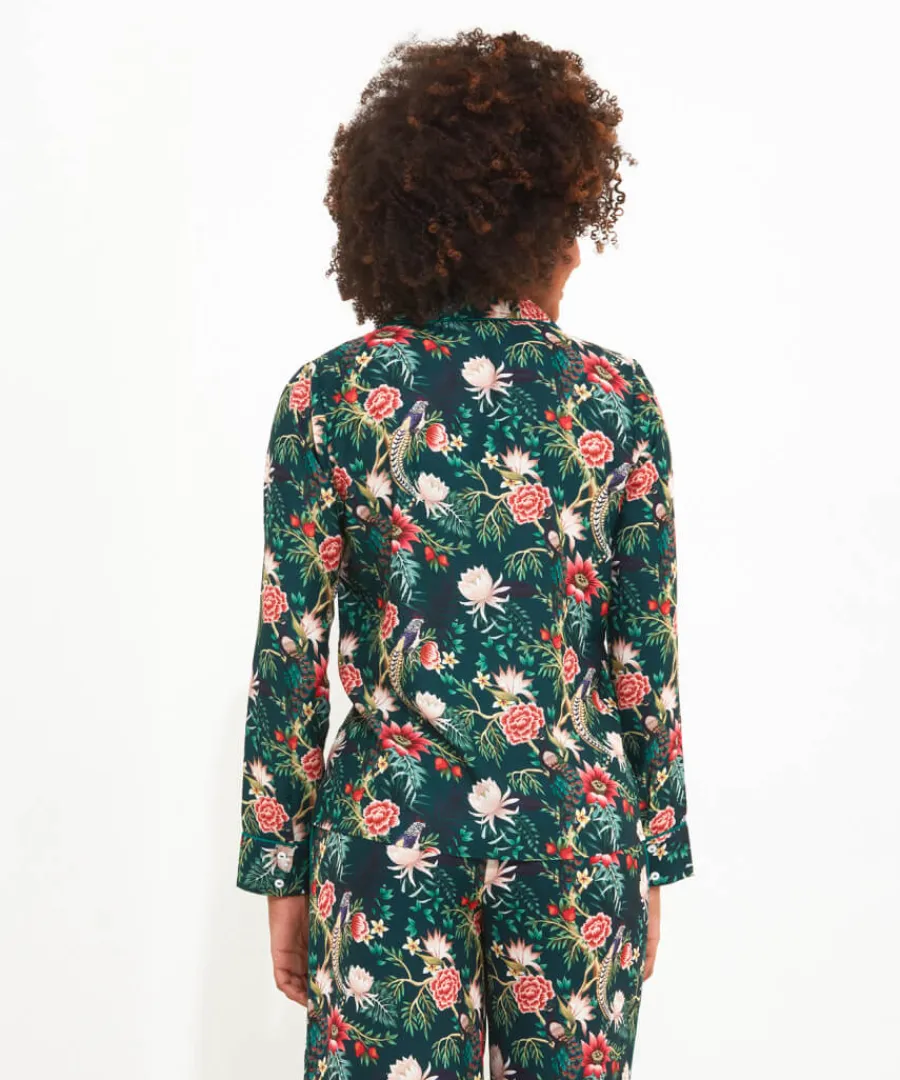peacock_print_pyjama_top_3.webp Joe Browns Gifts<Peacock Print Pyjama Top