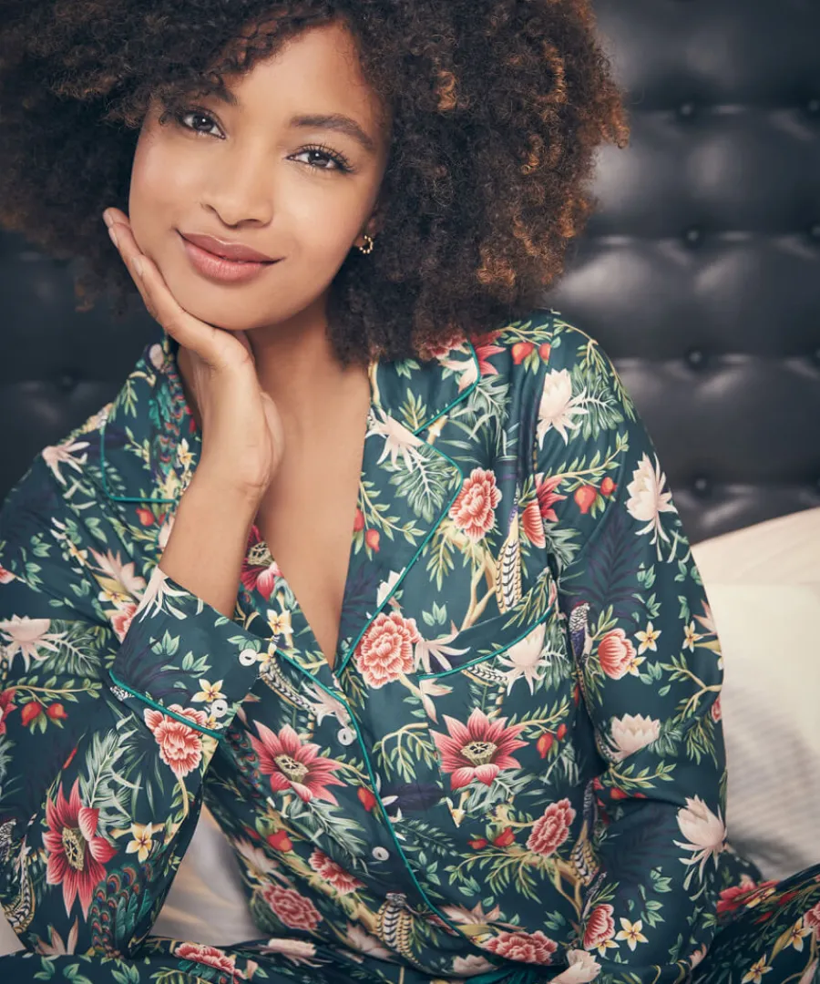 peacock_print_pyjama_top_5.webp Joe Browns Gifts<Peacock Print Pyjama Top