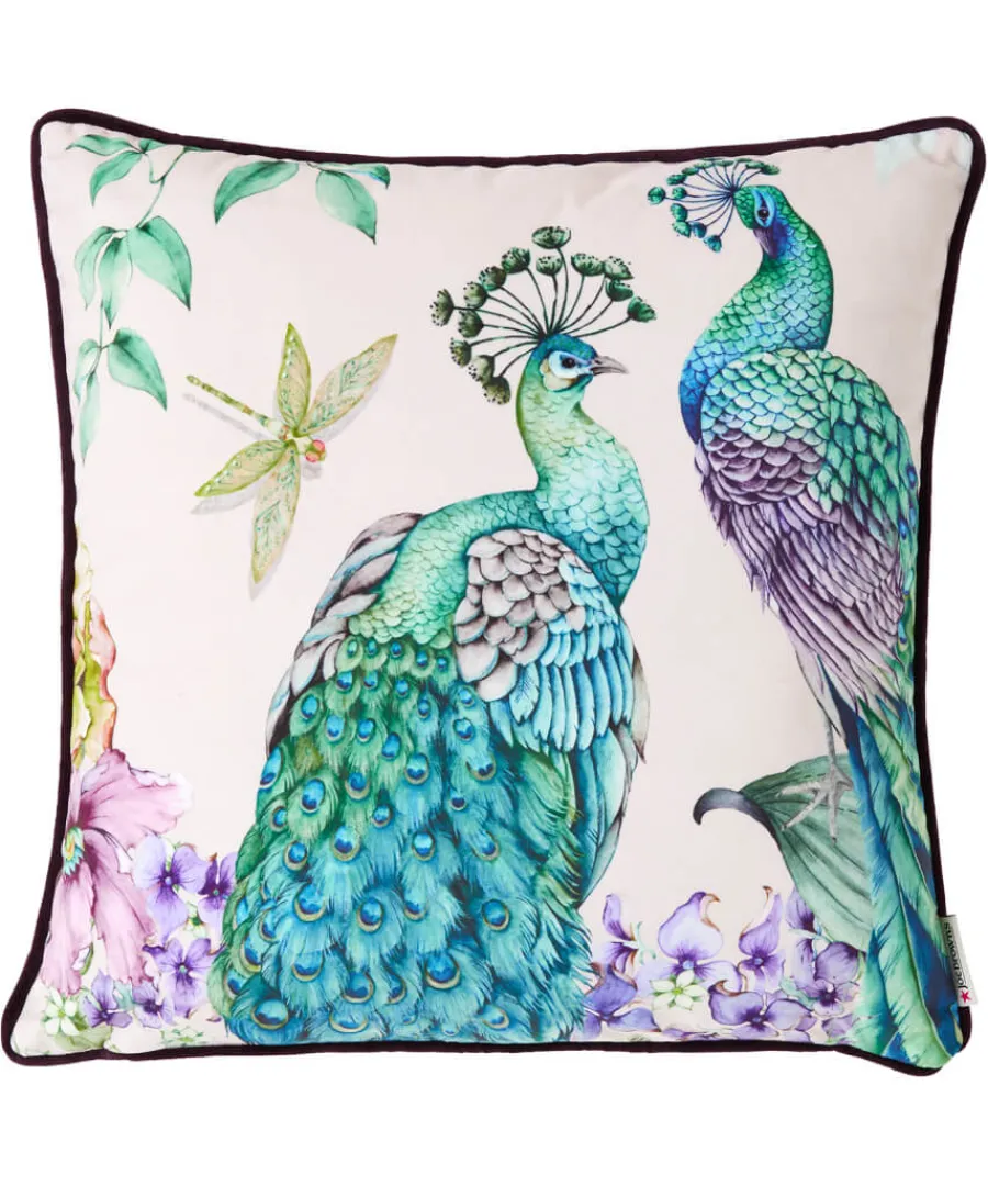 poised_peacocks_reversible_cushion_2.webp Joe Browns Cosy This Christmas<Poised Peacocks Reversible Cushion