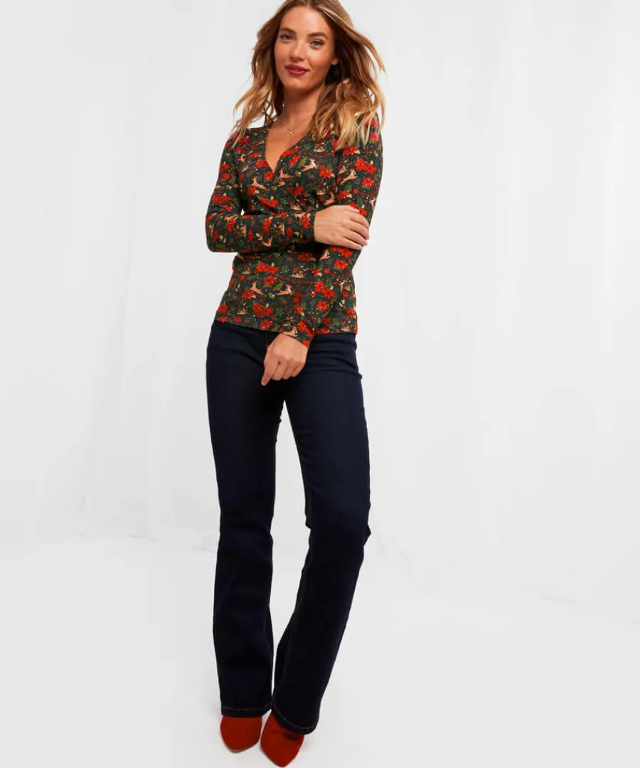 radiant_reindeer_wrap_top_2.webp Joe Browns Tops& Tunics & Shirts<Radiant Reindeer Wrap Top