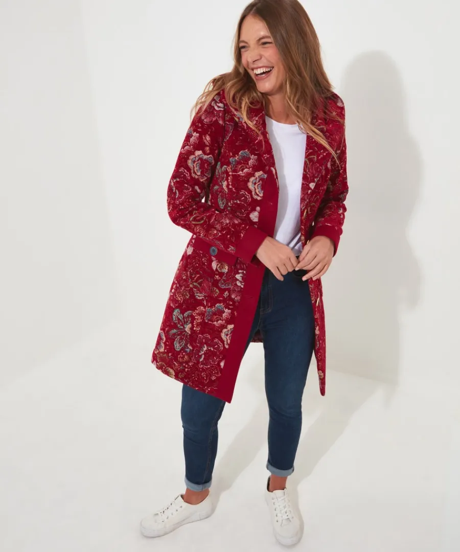 stunning_red_hooded_coat_2.webp Joe Browns Coats & Jackets<Stunning Red Hooded Coat