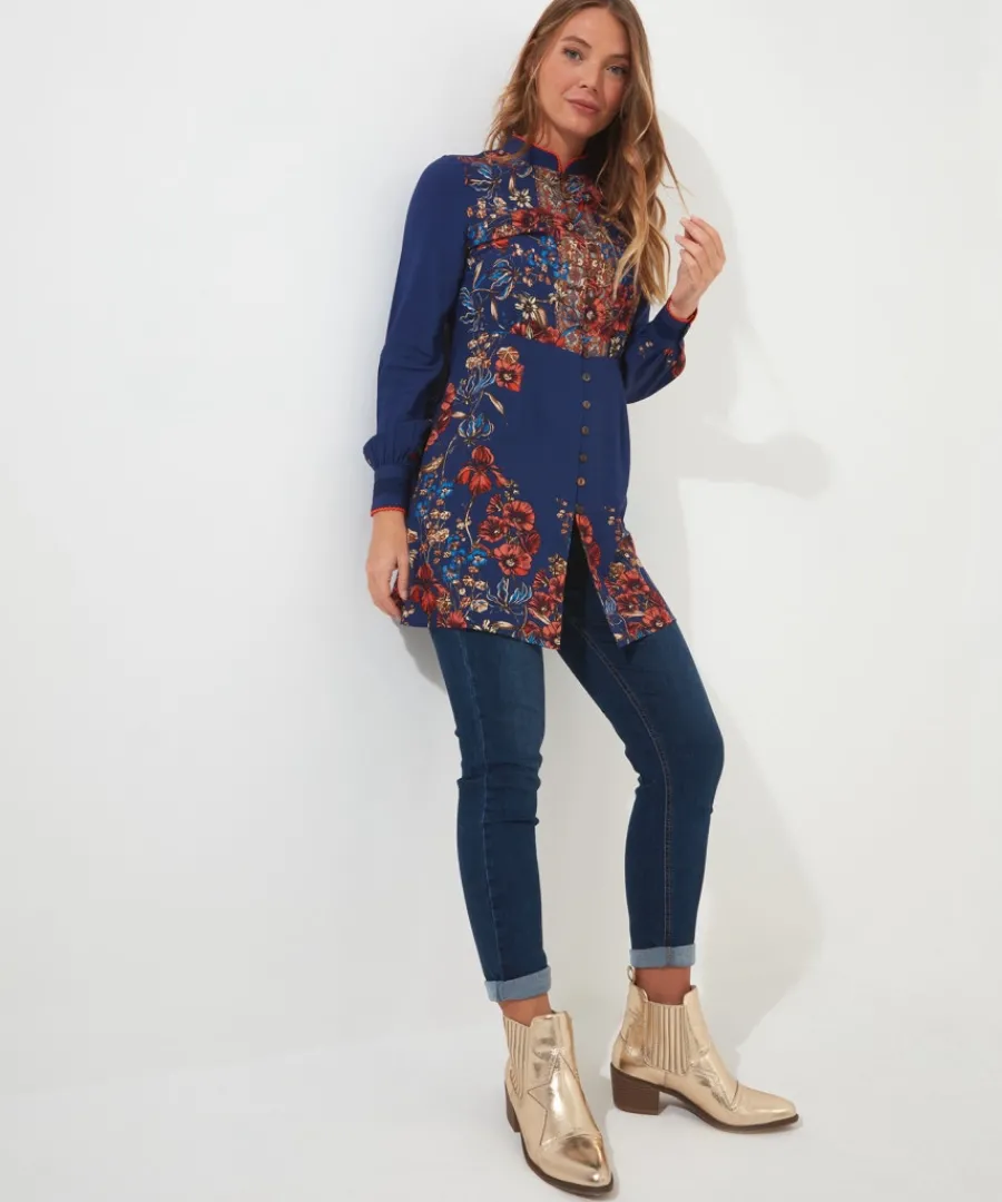 vibrant_florals_tunic_dress_3.webp Joe Browns Tops& Tunics & Shirts<Vibrant Florals Tunic Dress